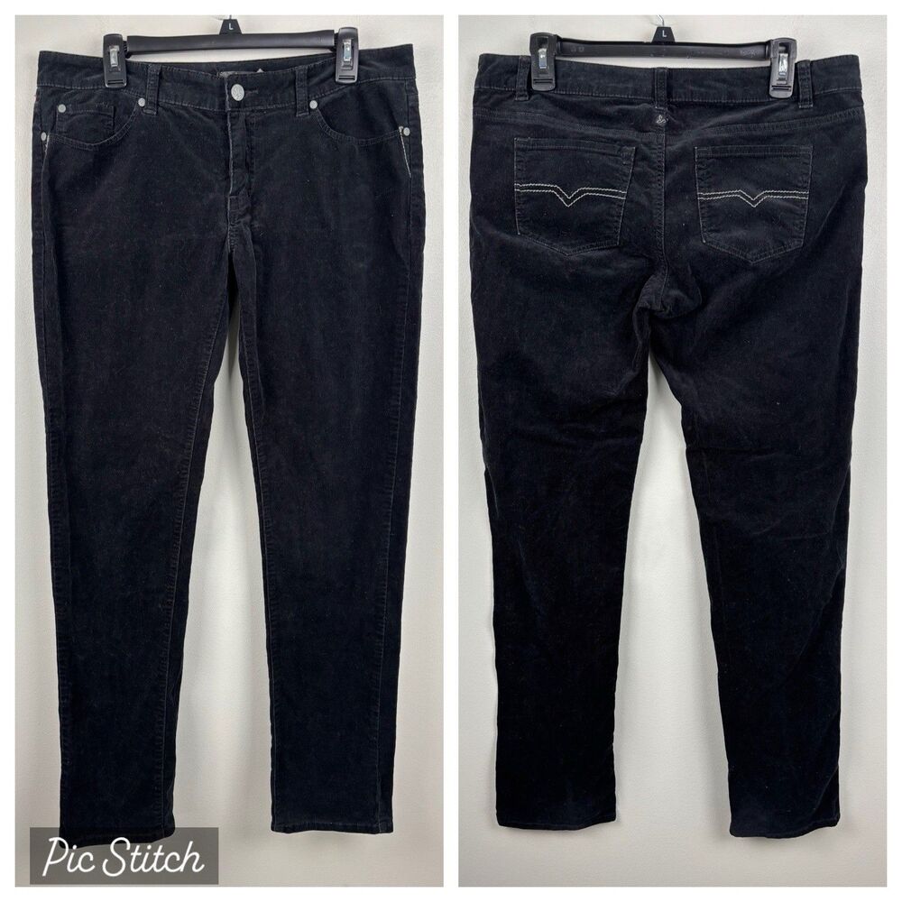 prAna Corduroy Pants Black Women’s Size 12 EUC Dress Classic Stretch 34”